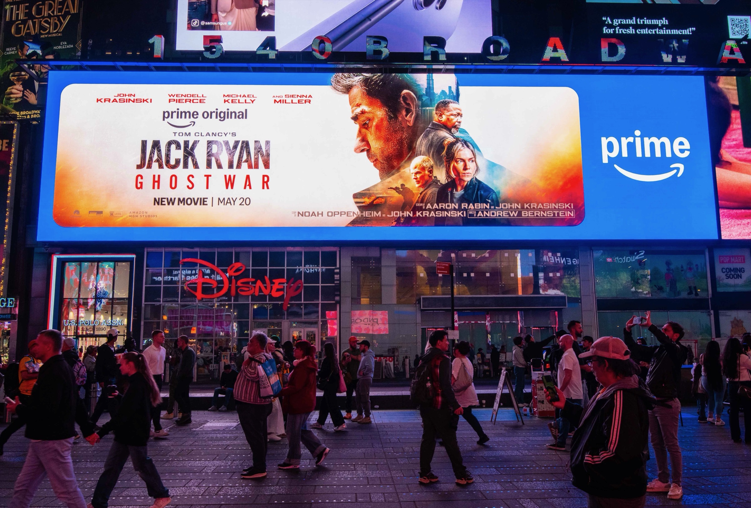 Jack Ryan: Ghost War billboard mockup, The Great Wall, Times Square
