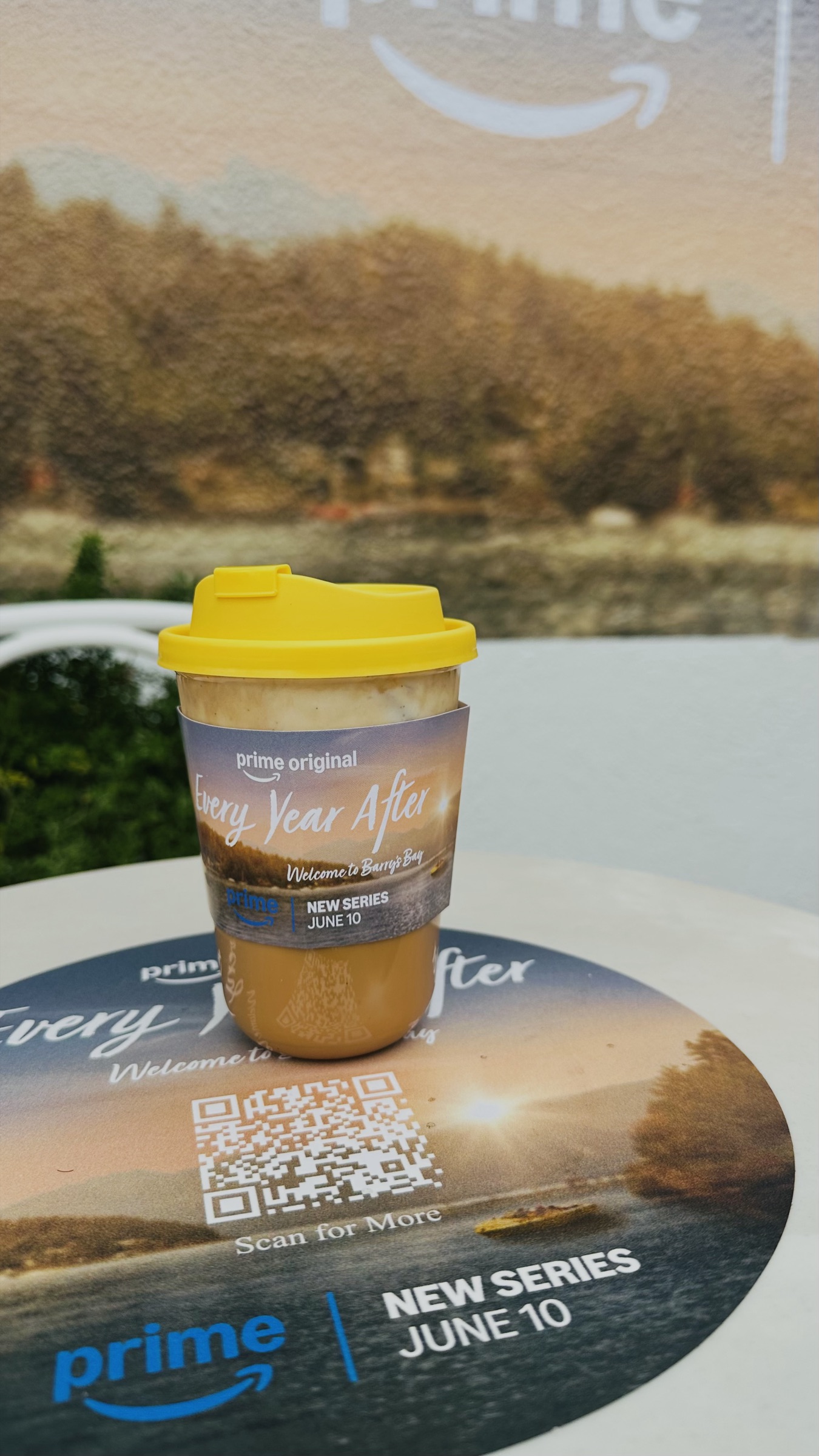 Every Year After branded coffee cup detail